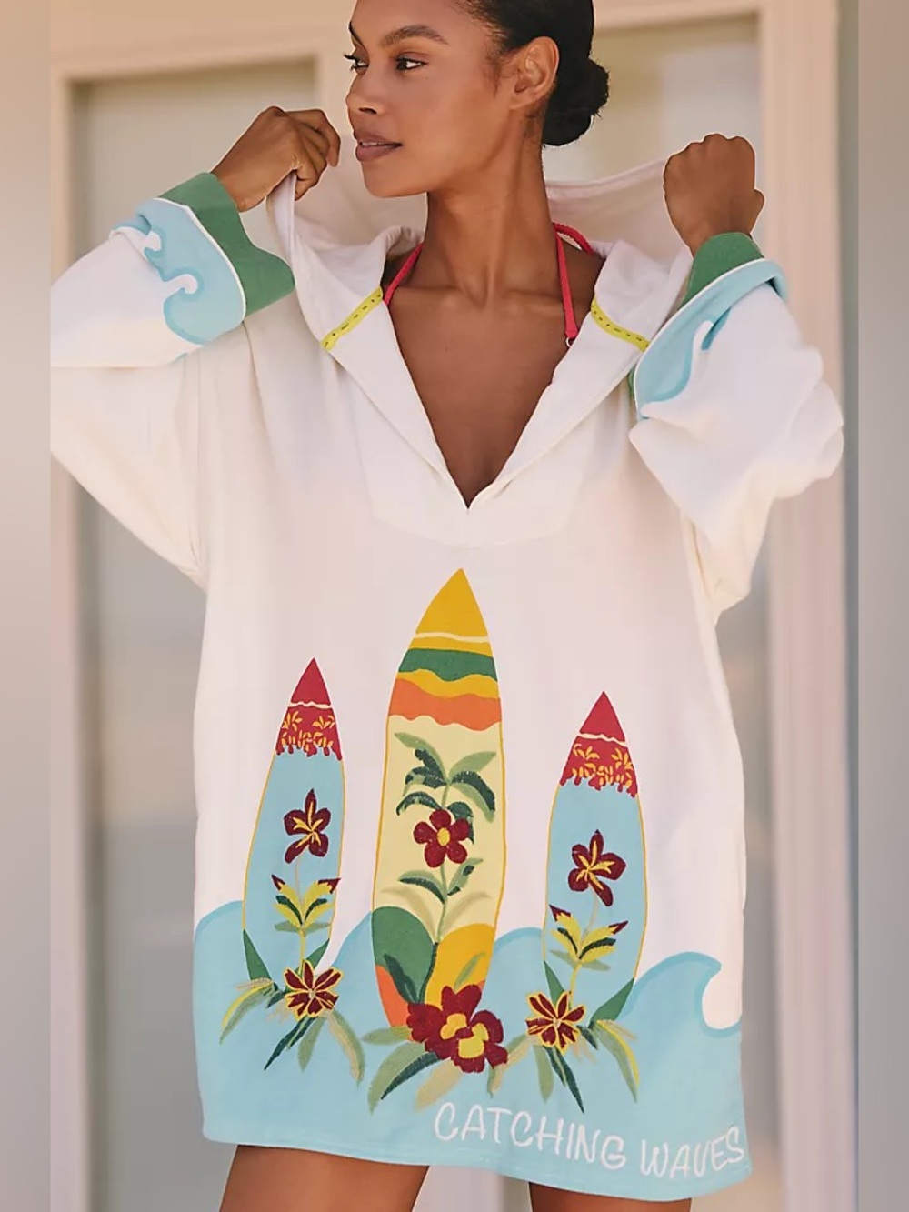 3675 Celandine Catching Waves Poncho XL